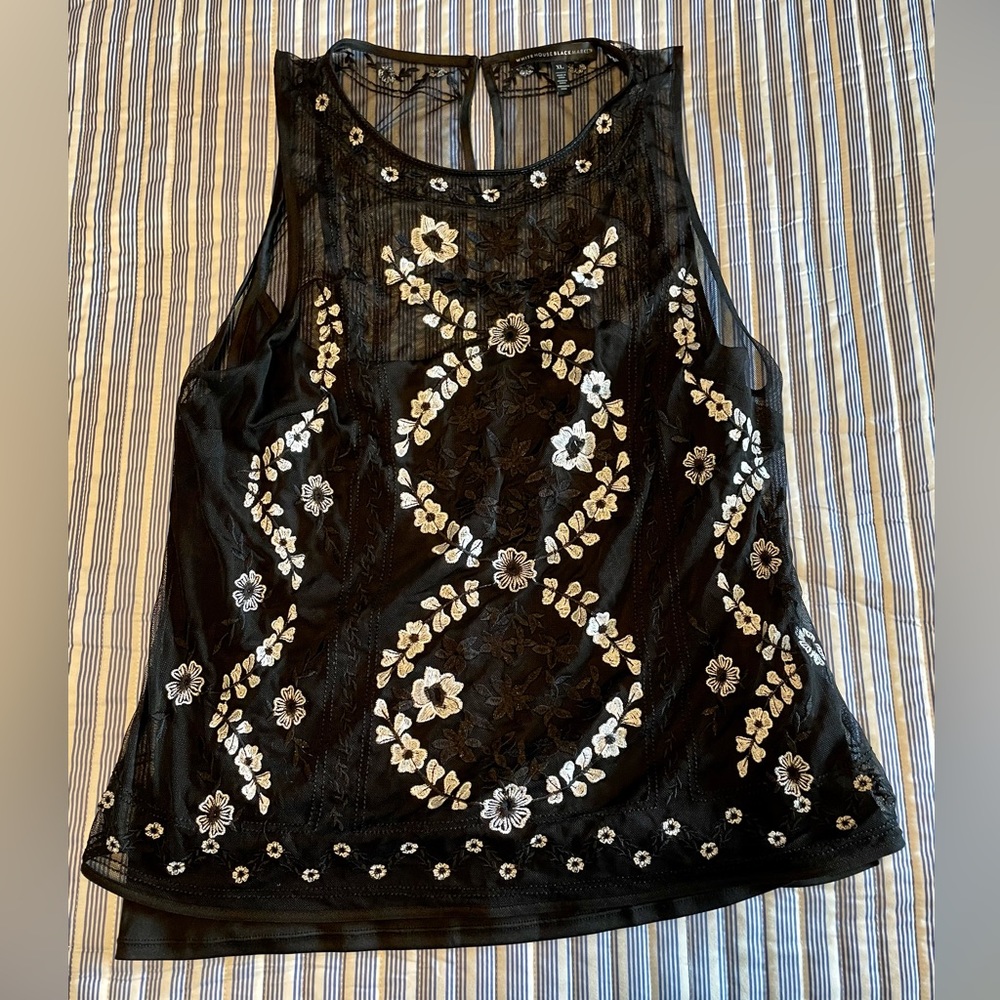 WHBM Embroidered Mesh Shell - Picture 5 of 6